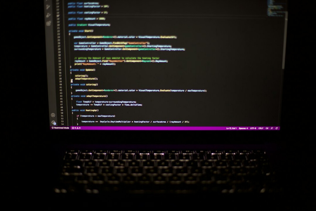 web developer coding on laptop